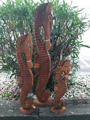 Wooden Seahorse Sculpture – Blue, Teal, or Brown Coastal Decor | Loving Coastal Living