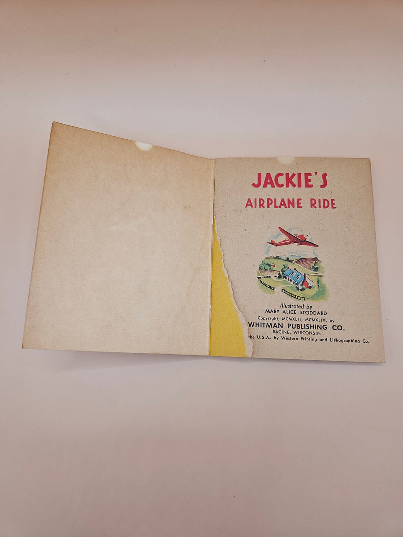 Vintage Whitman Tiny Tales Miniature Jackie's Airplane Ride Soft Cover Book