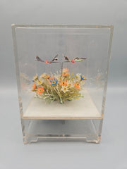 Vintage Acrylic Music Box With Butterflies