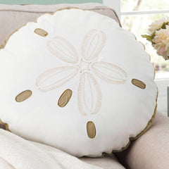 Sand Dollar Shaped Beige Indoor/Outdoor Pillow - pillowRightside Design