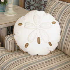 Sand Dollar Shaped Beige Indoor/Outdoor Pillow - pillowRightside Design