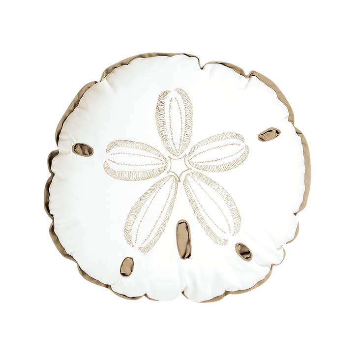 Sand Dollar Shaped Beige Indoor/Outdoor Pillow - pillowRightside Design