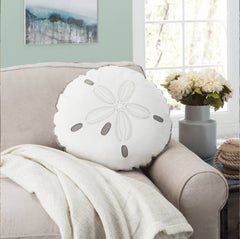 Sand Dollar Shaped Gray Indoor/Outdoor Throw Pillow - Rightside Design