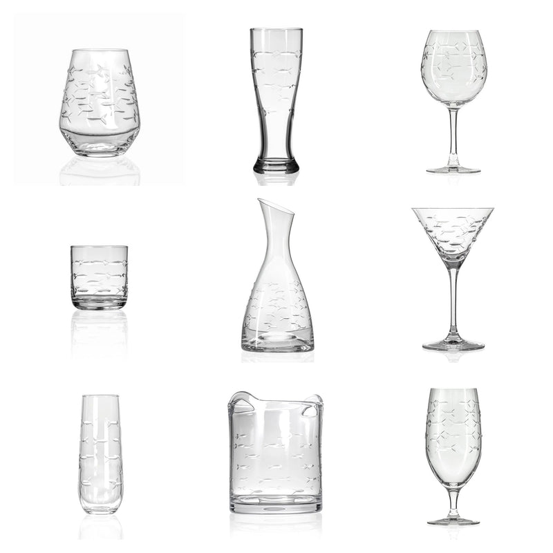 School of Fish Etched Glassware - Kitchen AccessoriesRolf Glass