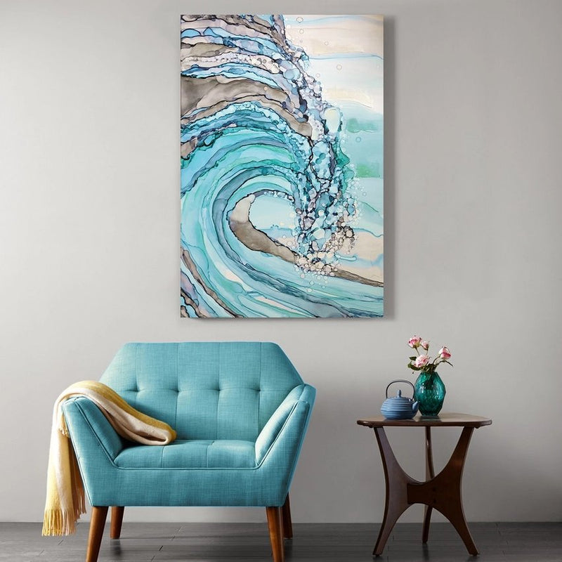 Oversize Large Coastal Canvas Wall Art, Blue