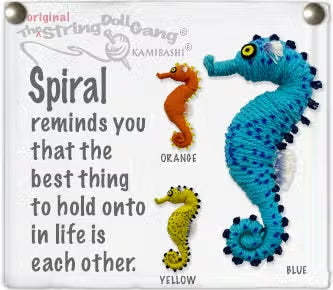 Spiral the Seahorse String Doll Keychain