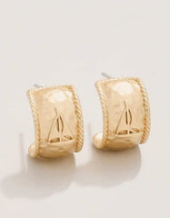 Set Sail Hoop Earrings - 14mm Gold - EarringsSPARTINA 449