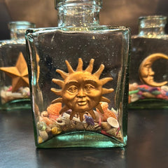 Shell Filled Bottle with Astrological Accents Trio - Loving Coastal Living