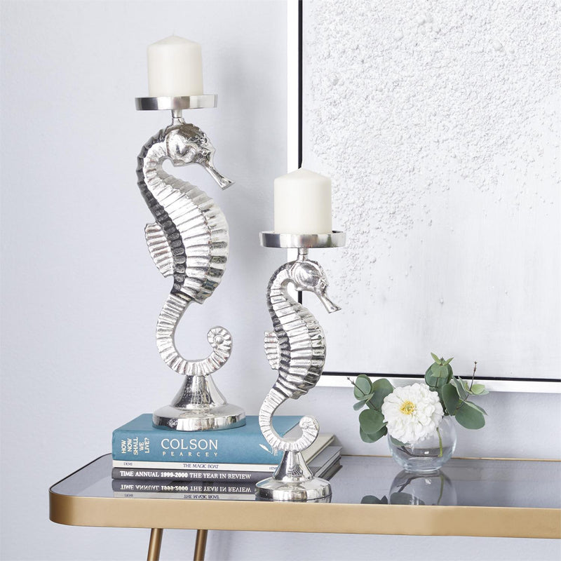 Silver Aluminum Seahorse Candle Holders - Candle HolderUmainc