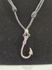 Silver Fishing Hook Necklace - JewelryWorld Shells Imports