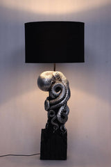 Silver Octopus Table Lamp with Black Shade - Nautical Tropical Imports