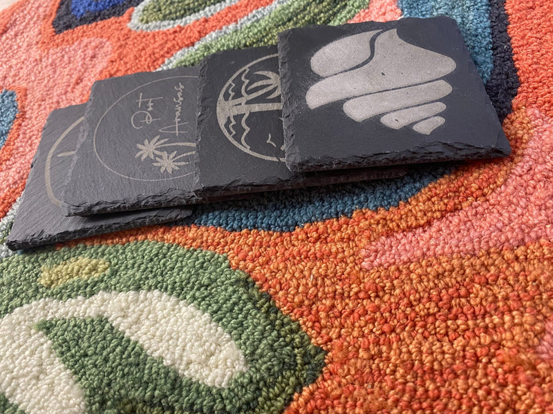 Slate Coaster Set - Port A Palm Mix - CoastersCoastline Laser Design
