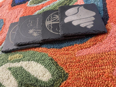 Slate Coaster Set - Port A Palm Mix - CoastersCoastline Laser Design