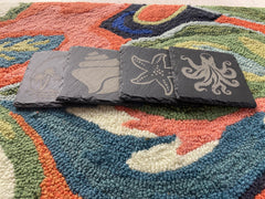 Slate Coaster Set - Port A Palm Mix - CoastersCoastline Laser Design