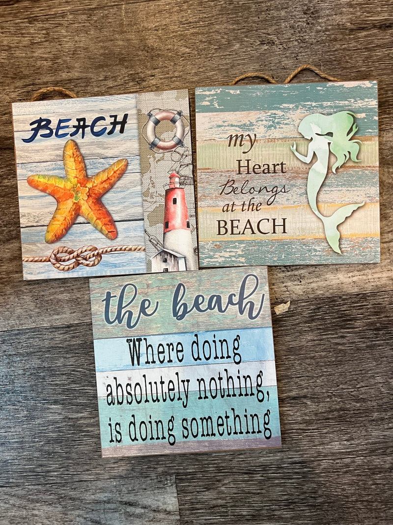 Small Beach Signs - 3 Styles - Wall DecorWorld Shells Imports