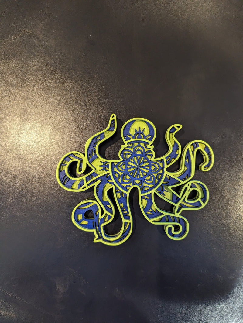 Small Multi Layer Wood Wall Art - OCTOPUS - Coastline Laser Design