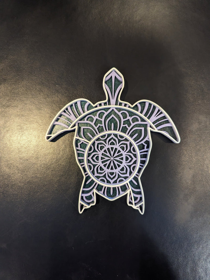 Small Multi Layer Wood Wall Art - SEA TURTLE - Coastline Laser Design