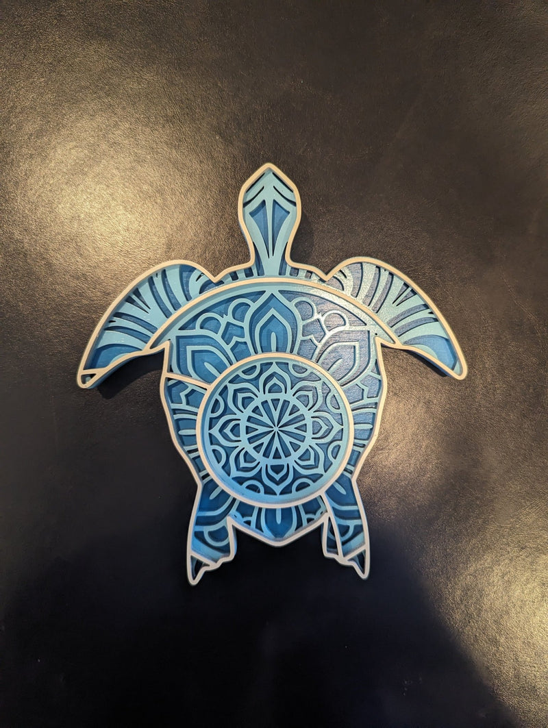 Small Multi Layer Wood Wall Art - SEA TURTLE - Coastline Laser Design