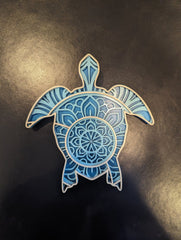 Small Multi Layer Wood Wall Art - SEA TURTLE - Coastline Laser Design