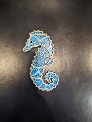Small Multi Layer Wood Wall Art - SEAHORSE - Coastline Laser Design