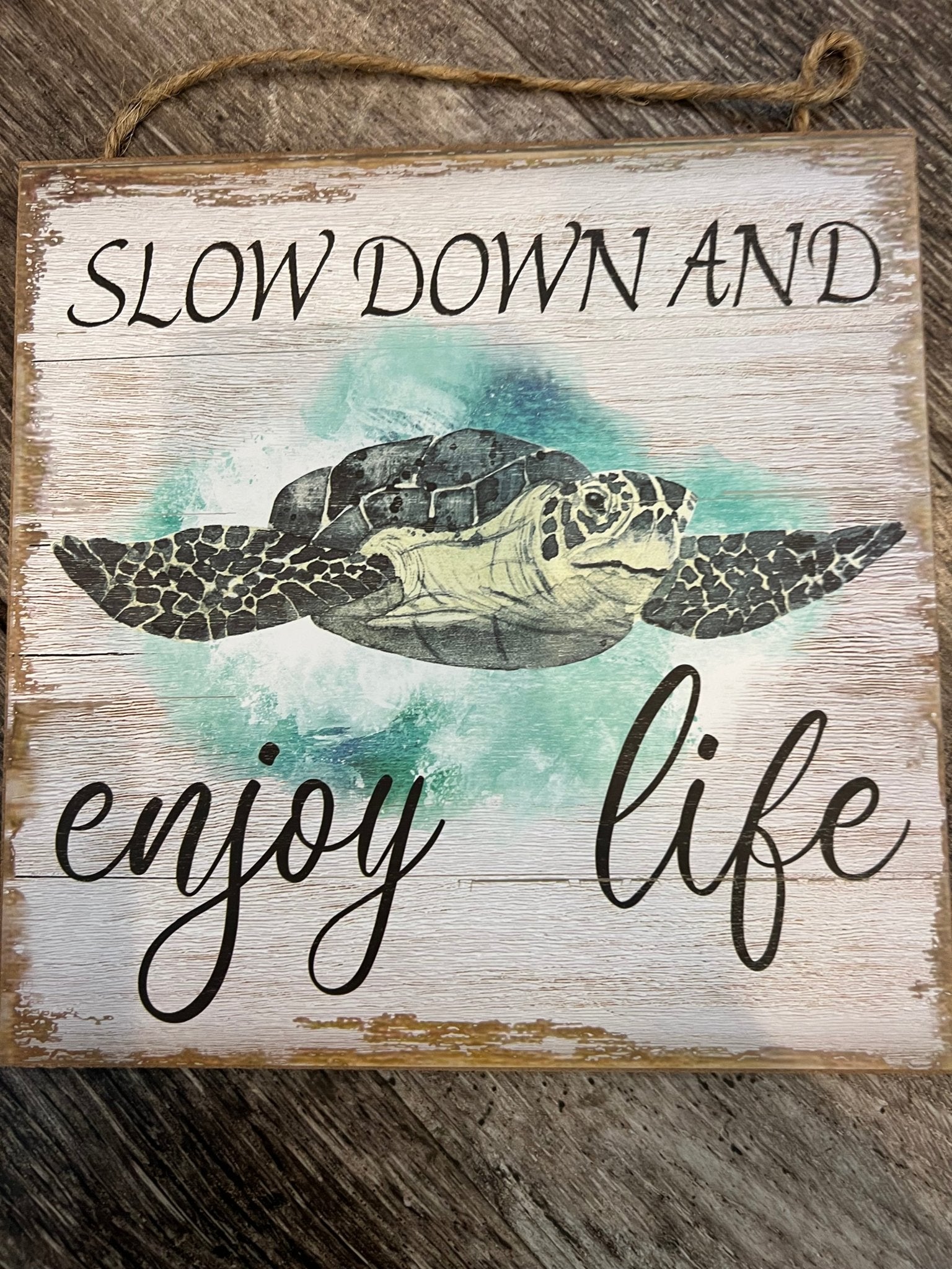Slow Child Turtle Sign Small Sea Turtle Sign- 3 Styles | Loving Coastal Living