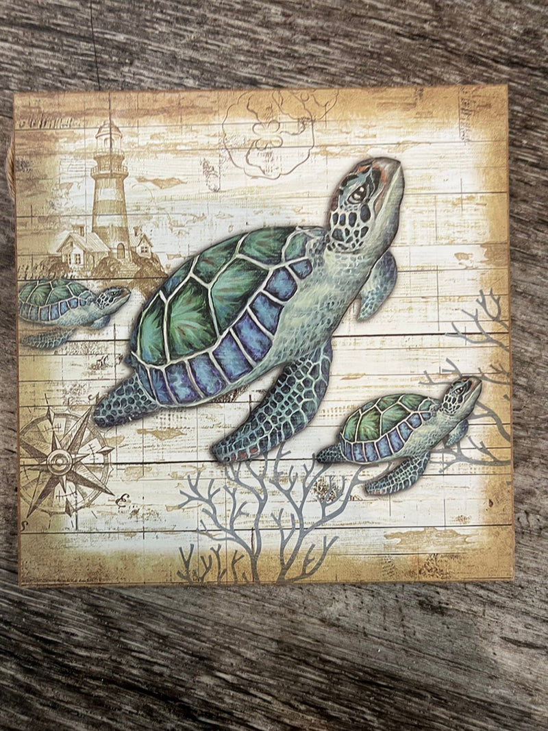 Small Sea Turtle Sign - 3 Styles - Wall DecorWorld Shells Imports