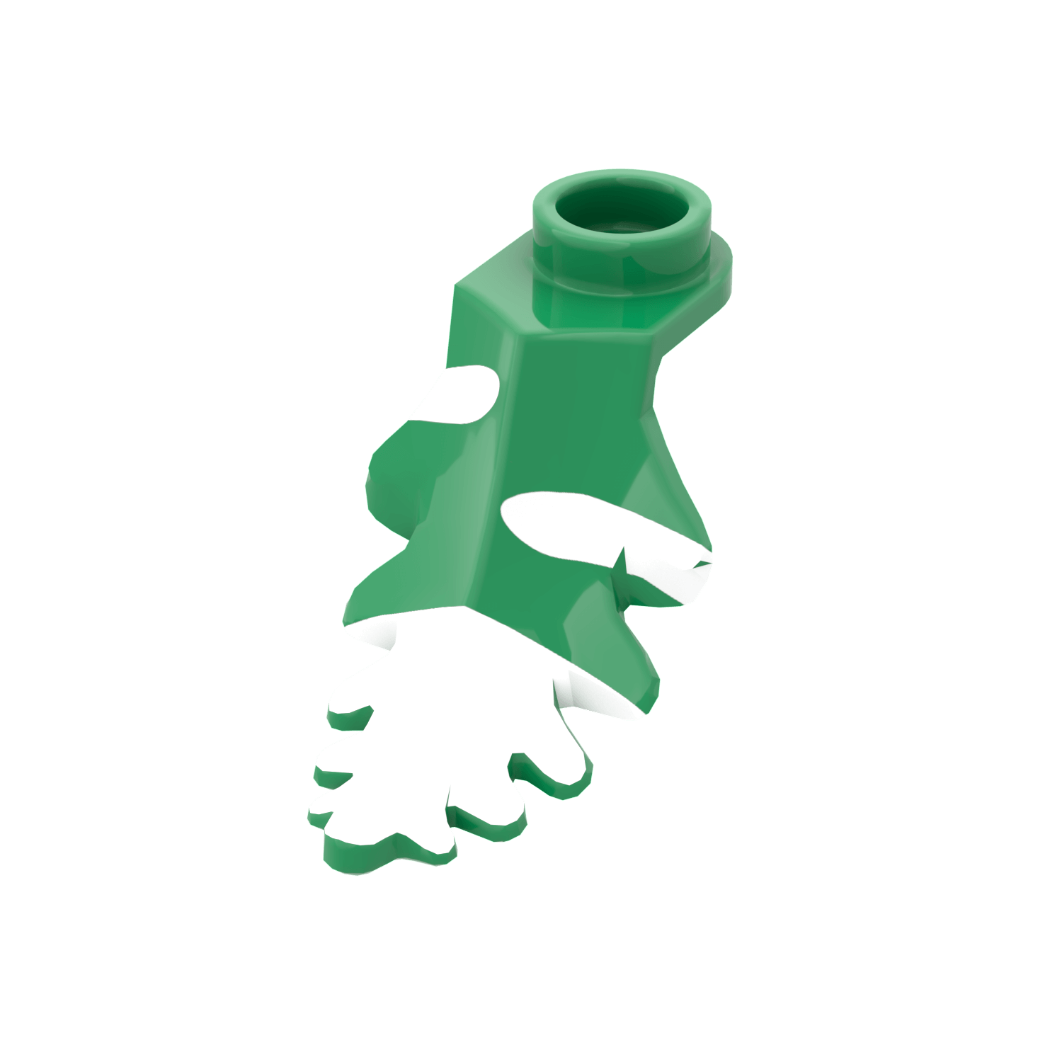 Green Plant Leaf - Covered Snow - Winter - Custom Printed - Made Using a LEGO® Part
