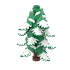Green Plant Leaf - Covered Snow - Winter - Custom Printed - Made Using a LEGO® Part