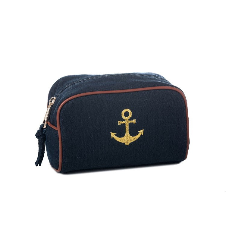 Navy Travel Pouch - Anchor