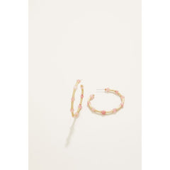 Calm Waters Hoop Earrings Pink Jade