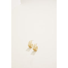 Calathea Leaf Hoop Earrings Gold