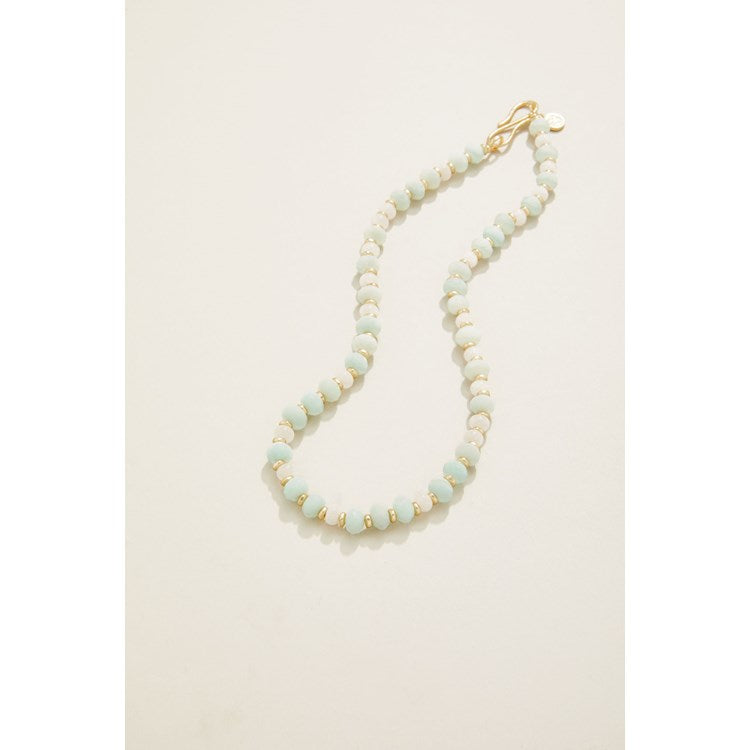 Sawyer Stone Necklace 17" Seafoam/White