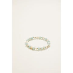 Stone Stretch Bracelet 10mm Seafoam/White