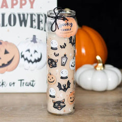 Spooky Spiced Pumpkin Halloween Tube Candle - Something Different Wholesale