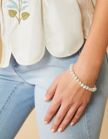 Stone Stretch Bracelet 10mm Seafoam/White - Spring & Summer 2024SPARTINA 449