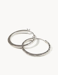 Textured Hoop Earrings Silver - EarringsSPARTINA 449