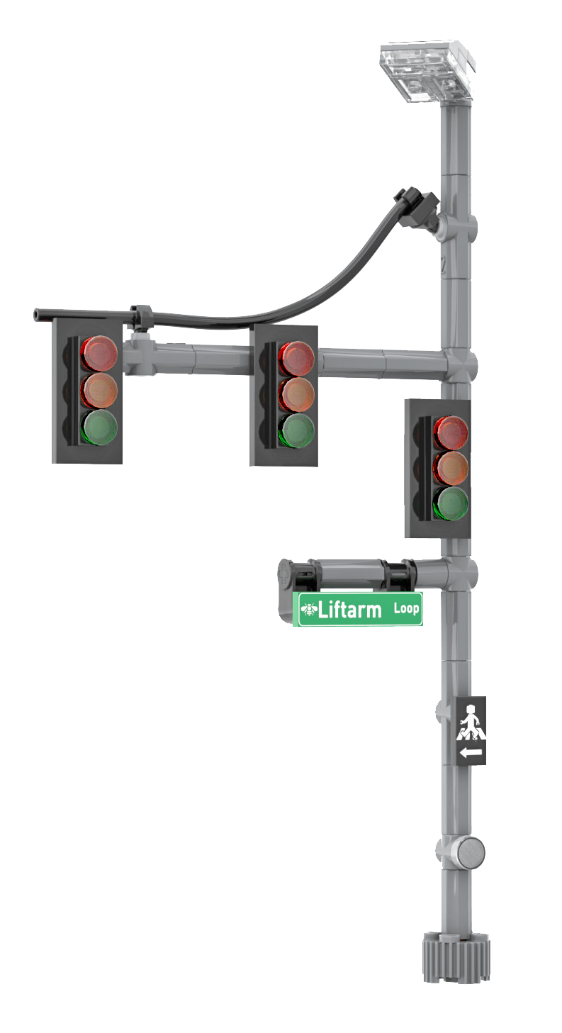 Triple Traffic Lights Custom Printed Building Set - Made Using LEGO® Parts