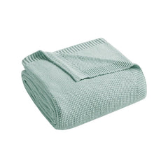 Ultra-Soft Knit Throw Blanket, Aqua Green