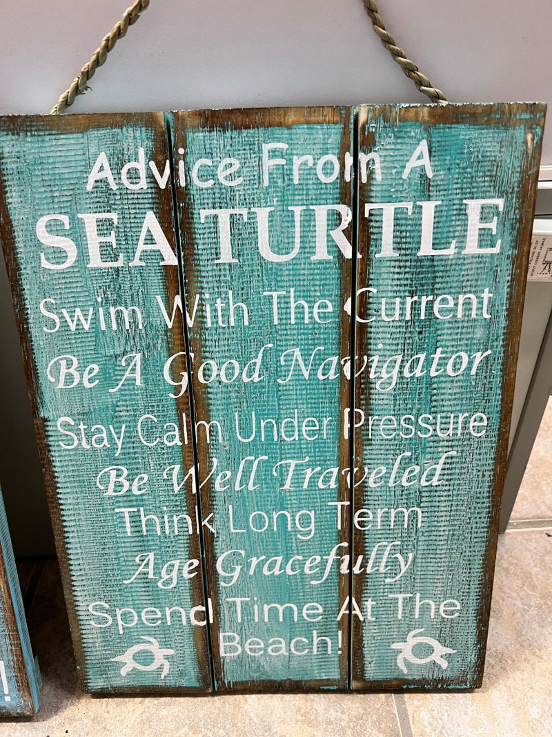 Turtle Advice Sign - 3 Colors - Accent DecorWorld Shells Imports