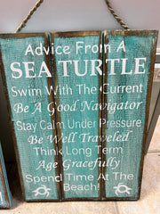 Turtle Advice Sign - 3 Colors - Accent DecorWorld Shells Imports