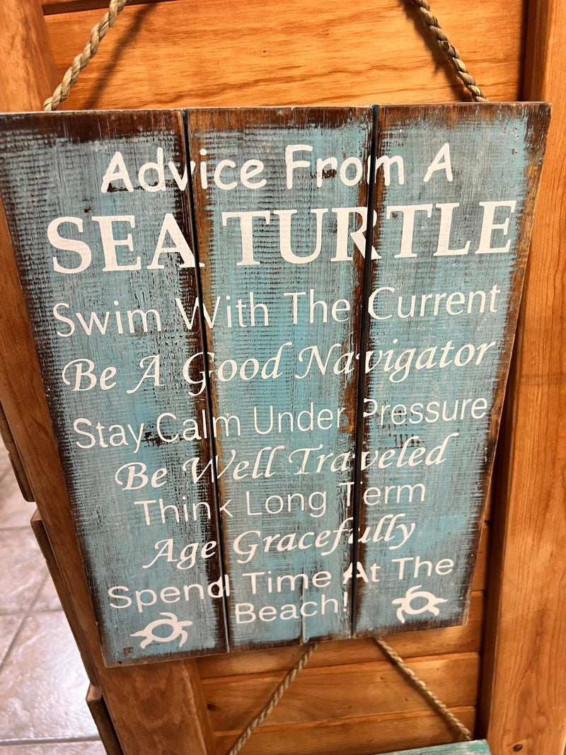 Turtle Advice Sign - 3 Colors - Accent DecorWorld Shells Imports