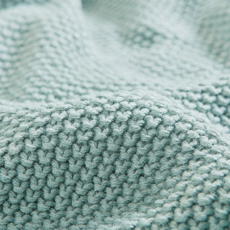 Ultra - Soft Knit Throw Blanket, Aqua Green - Accent DecorOllix