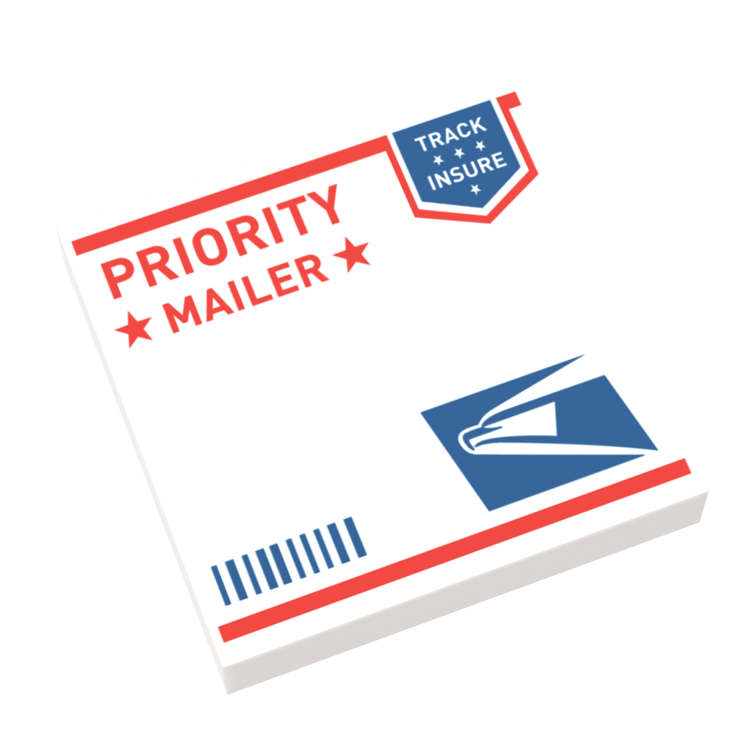United Studs Postal Service Envelope -  Custom Printed Using LEGO® Parts - (2 x 2 Tile)
