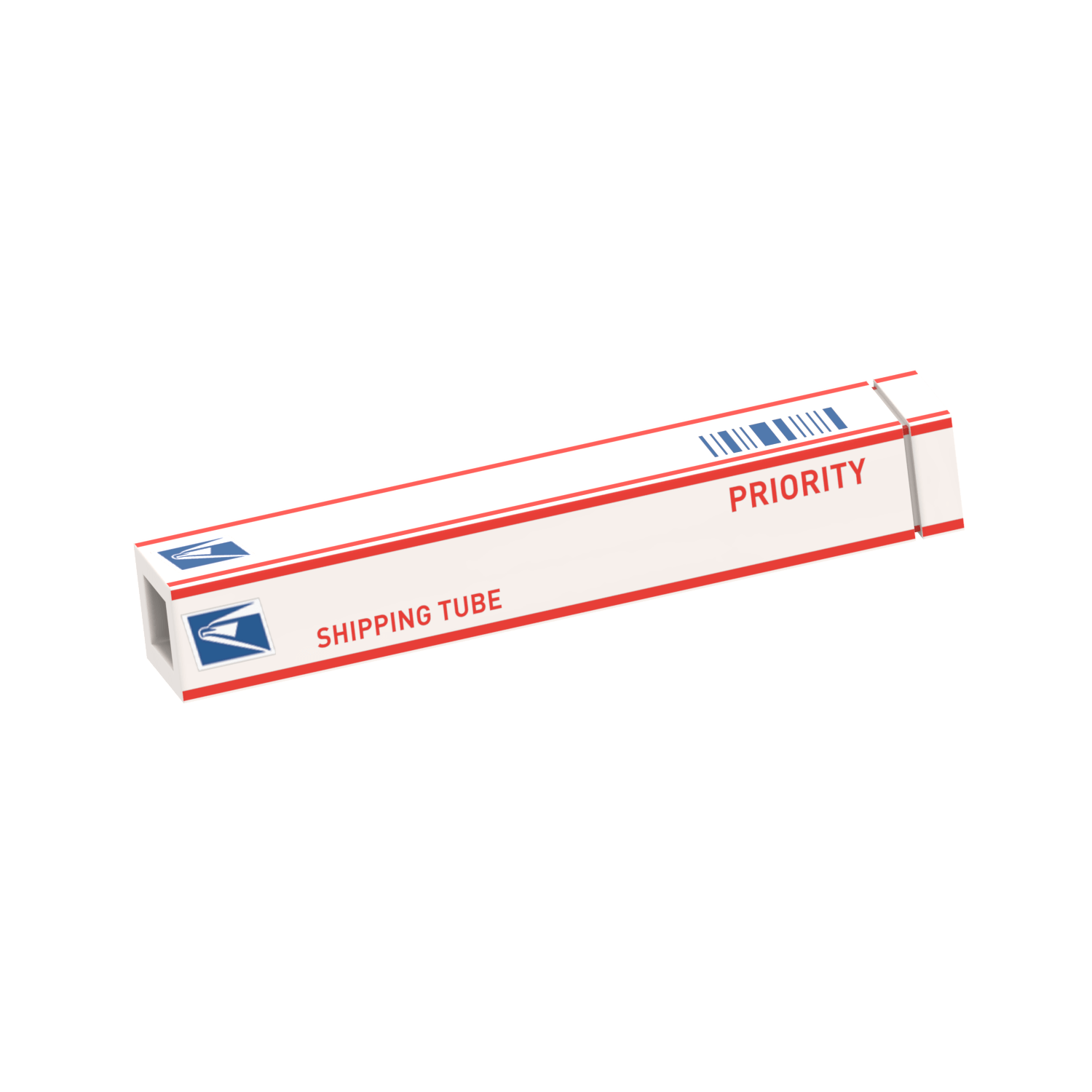 United Studs Parcel Service - Shipping Tube - Custom Printed - Made Using LEGO® Parts