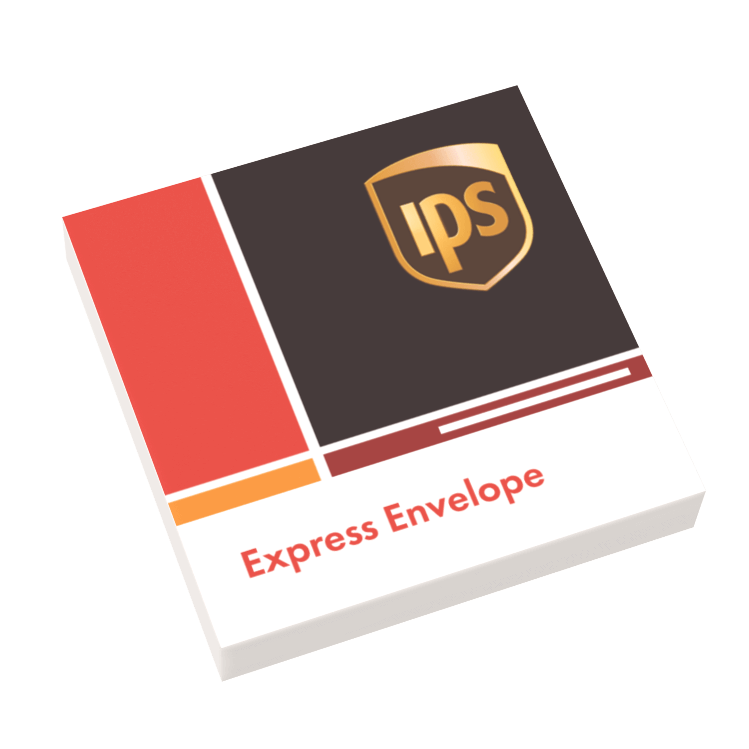 IPS Overnight Express Envelope -  Custom Printed Using on a LEGO® Part - (2 x 2 Tile)