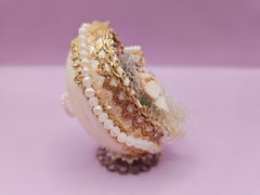 Vintage 1960s Beaded Egg Diorama – Jeweled Faberge - Inspired Wedding Art (1.7