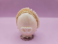 Vintage 1960s Beaded Egg Diorama – Jeweled Faberge - Inspired Wedding Art (1.7