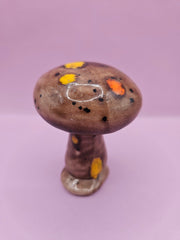 Vintage 1970s Ceramic Groovy Orange and Yellow Mushroom – 3.5