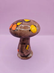 Vintage 1970s Ceramic Groovy Orange and Yellow Mushroom – 3.5