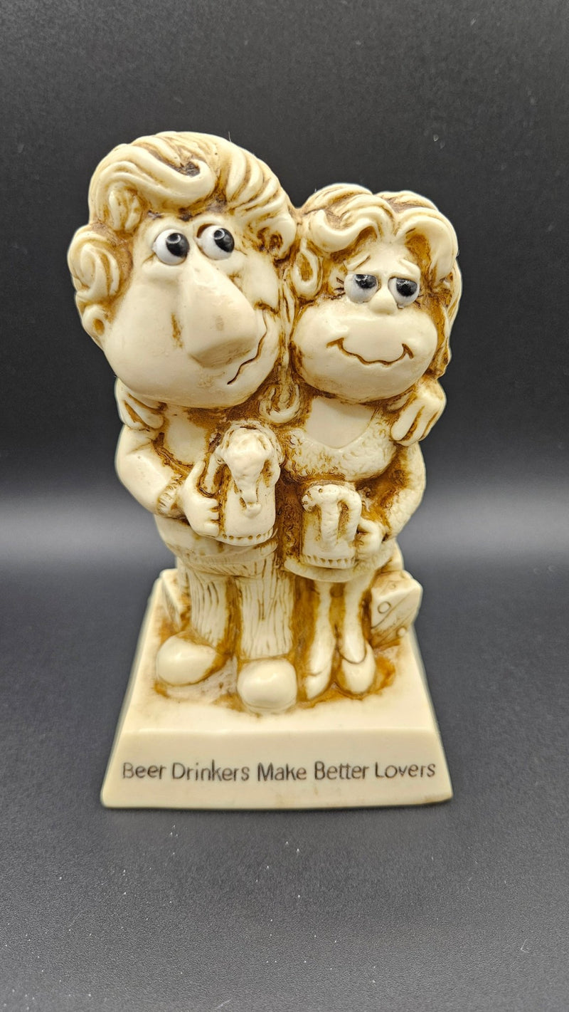 Vintage 1978 Russ Berrie Figurine - "Beer Drinkers Make Better Lovers" (6x3.25") - Sculptures & StatuesLoving Coastal Living